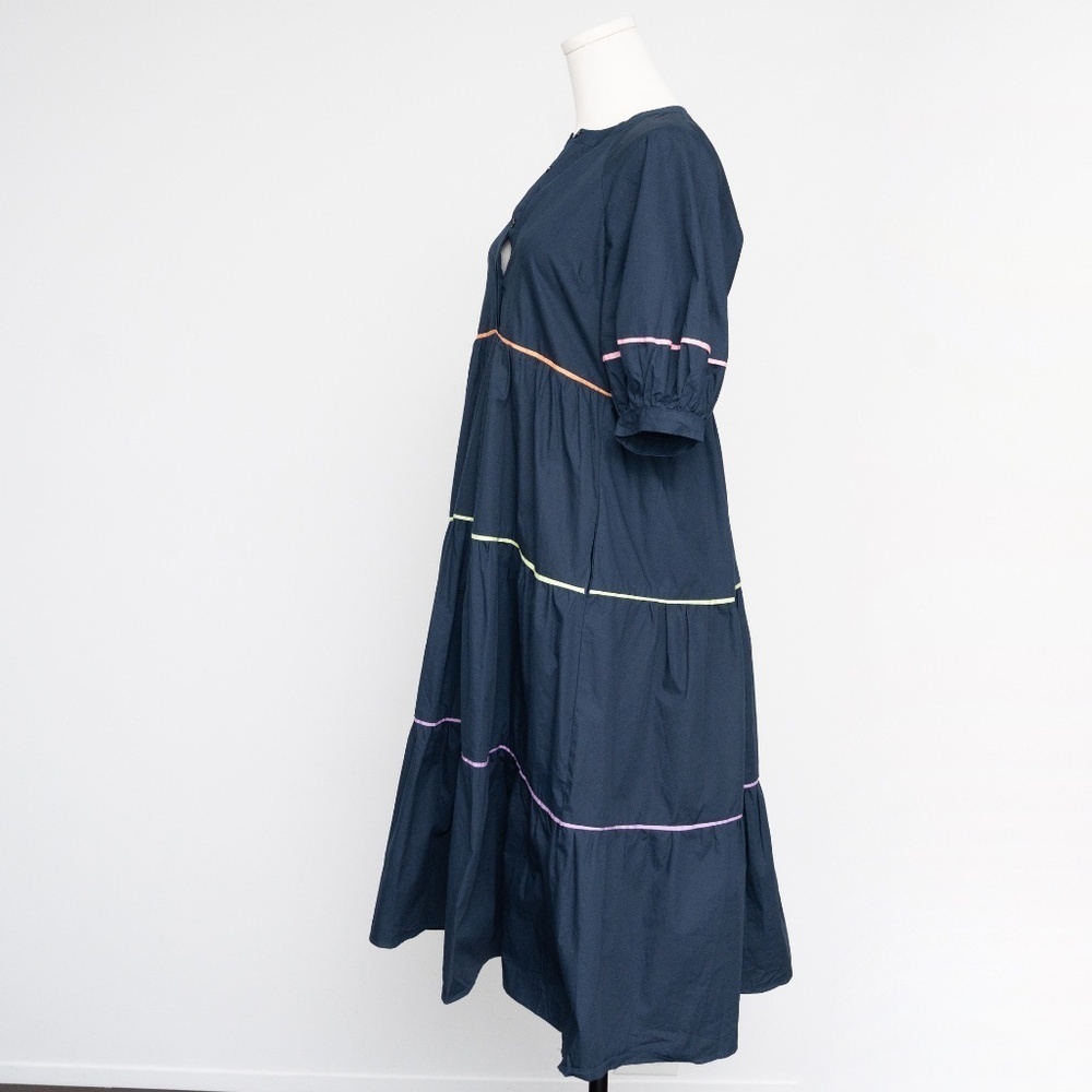 English Factory | Short Puff Sleeve Dress with Piping Detail - Picture 6 of 14